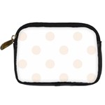 Polka Dots - Linen on White Digital Camera Leather Case