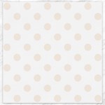 Polka Dots - Linen on White Canvas 12  x 12 