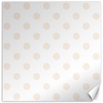 Polka Dots - Linen on White Canvas 16  x 16 