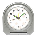 Polka Dots - Linen on White Desk Alarm Clock