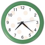 Polka Dots - Linen on White Color Wall Clock