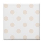 Polka Dots - Linen on White Tile Coaster