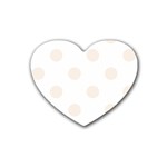 Polka Dots - Linen on White Heart Coaster (4 pack)
