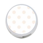 Polka Dots - Linen on White 4-Port USB Hub (One Side)