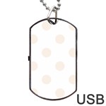 Polka Dots - Linen on White Dog Tag USB Flash (Two Sides)