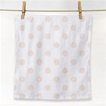 Polka Dots - Linen on White Face Towel