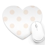 Polka Dots - Linen on White Heart Mousepad