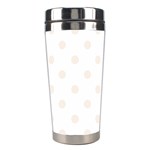 Polka Dots - Linen on White Stainless Steel Travel Tumbler