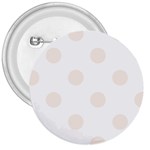 Polka Dots - Linen on White 3  Button