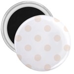 Polka Dots - Linen on White 3  Magnet