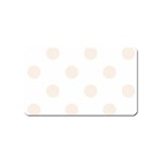 Polka Dots - Linen on White Magnet (Name Card)