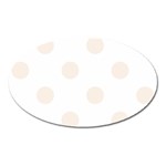 Polka Dots - Linen on White Magnet (Oval)