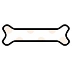 Polka Dots - Linen on White Magnet (Dog Bone)
