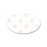 Polka Dots - Linen on White Sticker Oval (100 pack)