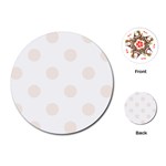 Polka Dots - Linen on White Playing Cards (Round)
