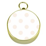Polka Dots - Linen on White Gold Compass