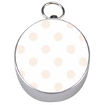 Polka Dots - Linen on White Silver Compass