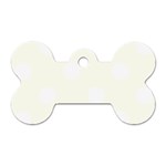 Polka Dots - White on Ivory Dog Tag Bone (Two Sides)