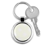 Polka Dots - White on Ivory Key Chain (Round)