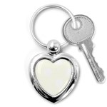 Polka Dots - White on Ivory Key Chain (Heart)