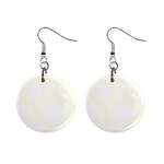 Polka Dots - White on Ivory 1  Button Earrings