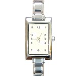 Polka Dots - White on Ivory Rectangle Italian Charm Watch