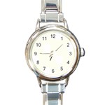 Polka Dots - White on Ivory Round Italian Charm Watch