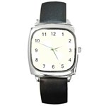 Polka Dots - White on Ivory Square Metal Watch