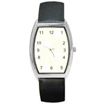 Polka Dots - White on Ivory Barrel Style Metal Watch