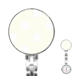 Polka Dots - White on Ivory Stainless Steel Nurses Watch
