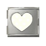 Polka Dots - White on Ivory Mega Link Heart Italian Charm (18mm)