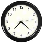Polka Dots - White on Ivory Wall Clock (Black)