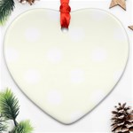 Polka Dots - White on Ivory Ornament (Heart)