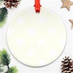 Polka Dots - White on Ivory Round Ornament (Two Sides)