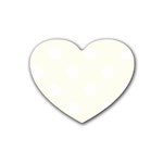 Polka Dots - White on Ivory Heart Coaster (4 pack)