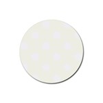 Polka Dots - White on Ivory Rubber Coaster (Round)