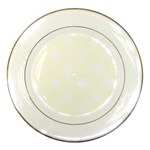 Polka Dots - White on Ivory Porcelain Plate