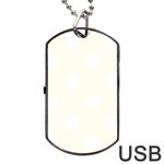 Polka Dots - White on Ivory Dog Tag USB Flash (Two Sides)