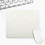 Polka Dots - White on Ivory Large Mousepad