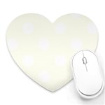 Polka Dots - White on Ivory Heart Mousepad