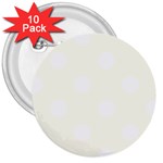 Polka Dots - White on Ivory 3  Button (10 pack)
