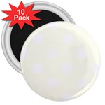 Polka Dots - White on Ivory 3  Magnet (10 pack)