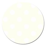 Polka Dots - White on Ivory Magnet 5  (Round)