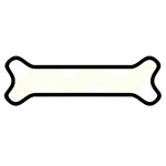 Polka Dots - White on Ivory Magnet (Dog Bone)