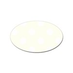 Polka Dots - White on Ivory Sticker (Oval)
