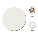 Polka Dots - White on Ivory Playing Cards (Round)