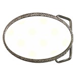 Polka Dots - Ivory on White Belt Buckle