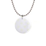 Polka Dots - Ivory on White 1  Button Necklace