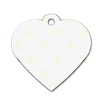 Polka Dots - Ivory on White Dog Tag Heart (One Side)
