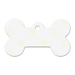 Polka Dots - Ivory on White Dog Tag Bone (One Side)